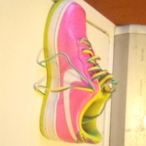 Air force 1 size 5.5 pink white lime green